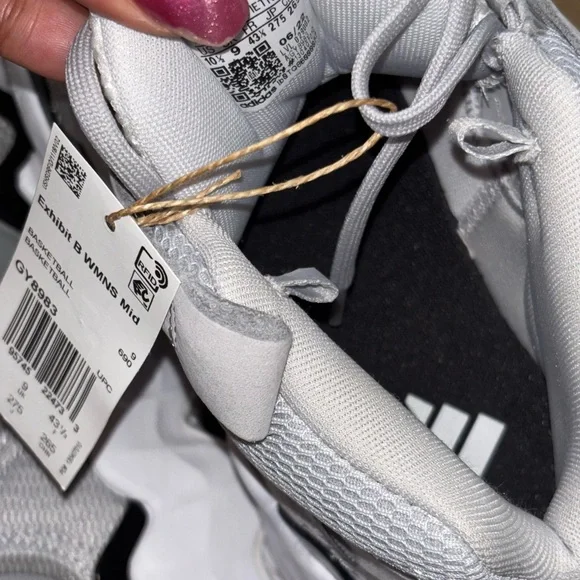 Adidas Light Gray and White Athletic Shoes - Picture 4 of 6